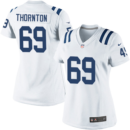 Women's Elite Hugh Thornton Nike Jersey White Road - #69 NFL Indianapolis Colts